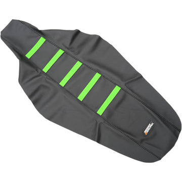 Moose Racing Ribbed Seat Cover - Black Cover/Green Ribs - Kawasaki KXF45016-334RT