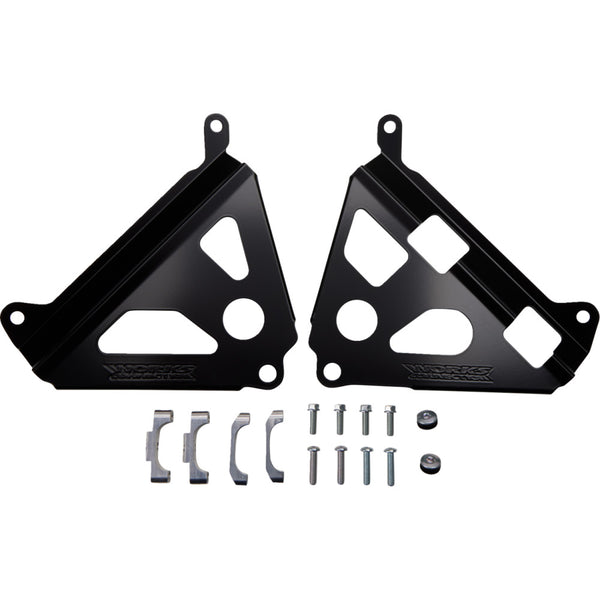 Works Connection Radiator Brace Set - Black - Yamaha 18-B181