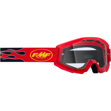 FMF Youth PowerCore Goggles - Flame - Red - Clear F-50054-00004