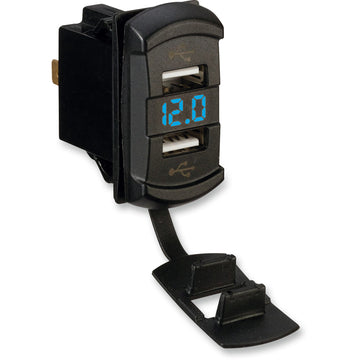 MOOSE OFFROAD Dual USB Charger with Voltage Monitor USB-DVM
