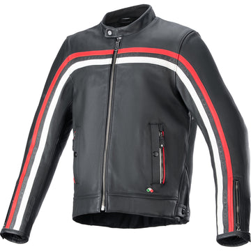 ALPINESTARS Dyno Leather Jacket - Black/Ruby Red/Ecru - XL 3103924-1316-XL