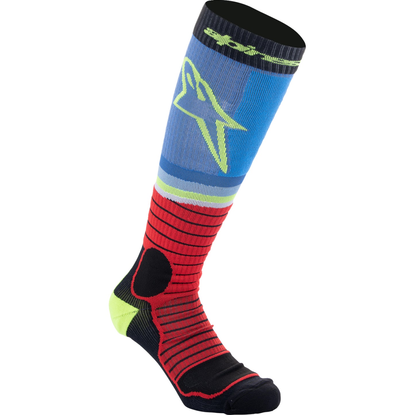 ALPINESTARS MX Pro Socks - Black/Red/Blue/Yellow - Medium 4701524-1212-M