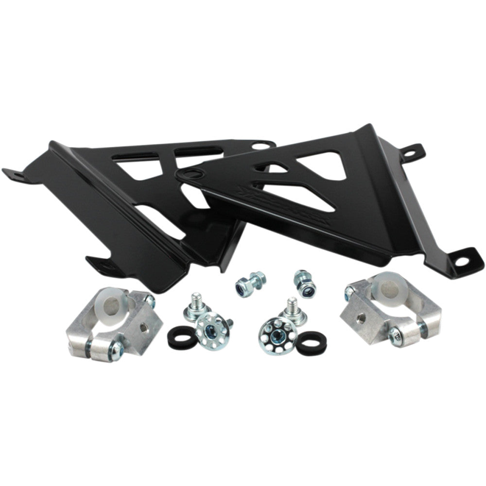 WORKS CONNECTION Radiator Brace Set - Black - Honda 18-B777