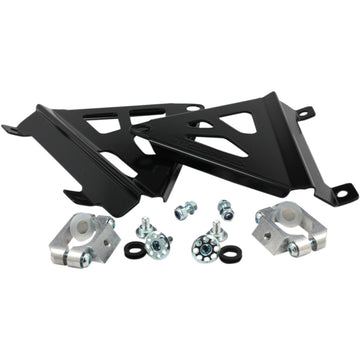 WORKS CONNECTION Radiator Brace Set - Black - Honda 18-B777
