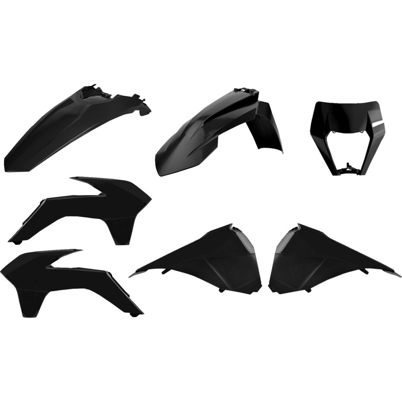 POLISPORT Restyled Body Kit - With Headlight Mask - Black - EXC/EXC-F 90880 by Polisport