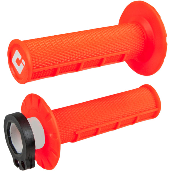 ODI MX V2 MX Lock On Half Waffle Grips Flo Orange