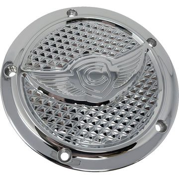 Covingtons Derby Cover - Diamondback - 5-Hole - Chrome - Twin Cam C3074-C