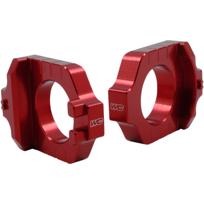 WORKS CONNECTION Elite Axle Block - Red - Kawasaki/Suzuki 17-240