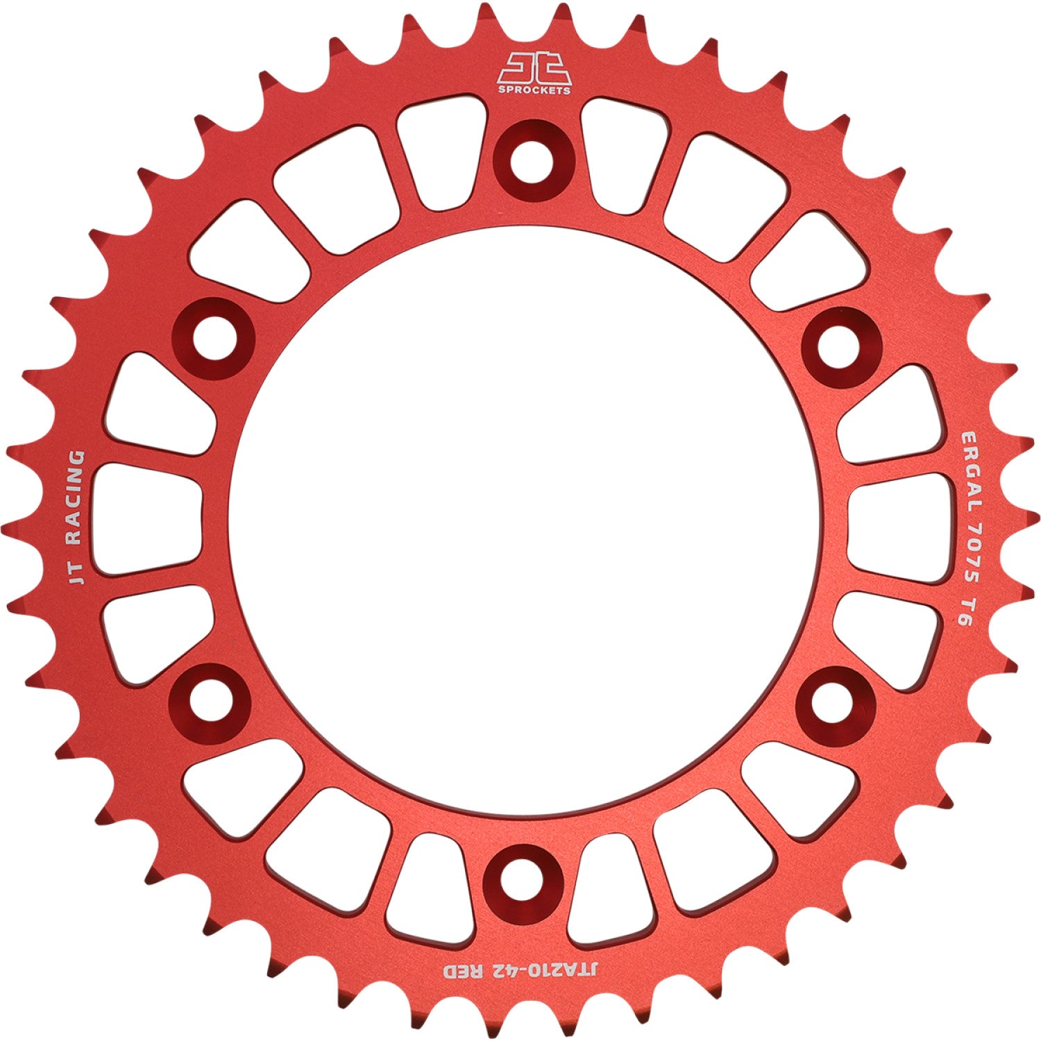 JT SPROCKETS Rear Sprocket - Honda - Red - 42 Tooth JTA210.42RED by JT Rear Sprockets   Aluminum/Alloy