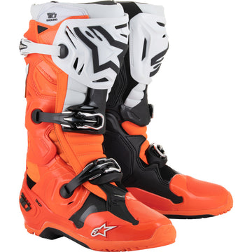 Alpinestars Tech 10 Enduro Boots - Fluorescent Orange/Black/White - US 11 / EU 45.5 2010025-4512-11