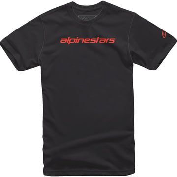 ALPINESTARS Linear Wordmark T-Shirt - Black/Warm Red - Medium 1212720201523M