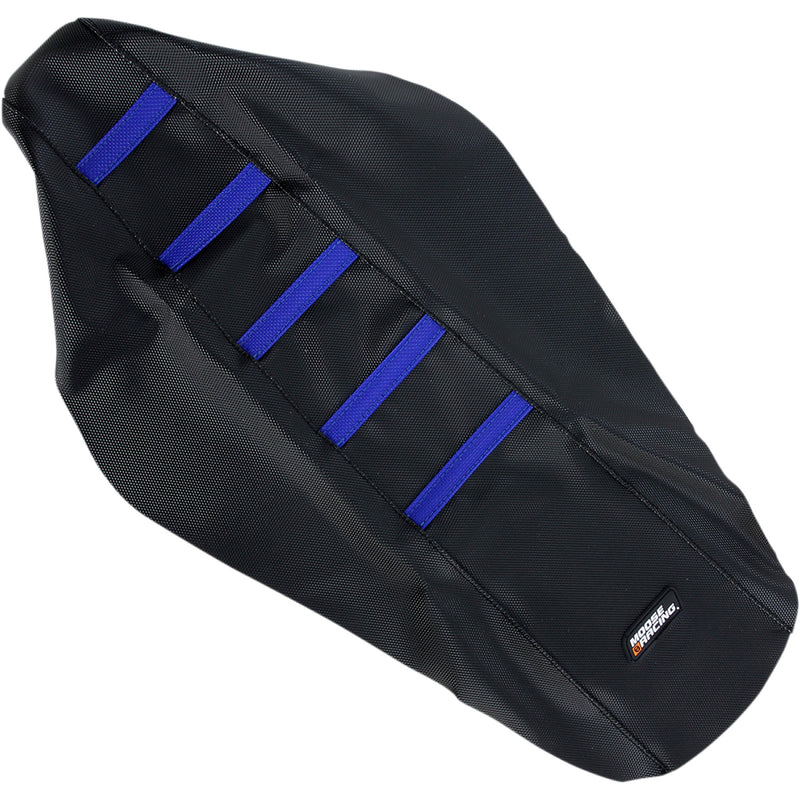 Moose Racing Ribbed Seat Cover - Black Cover/Blue Ribs - Yamaha YZ12502-332RT