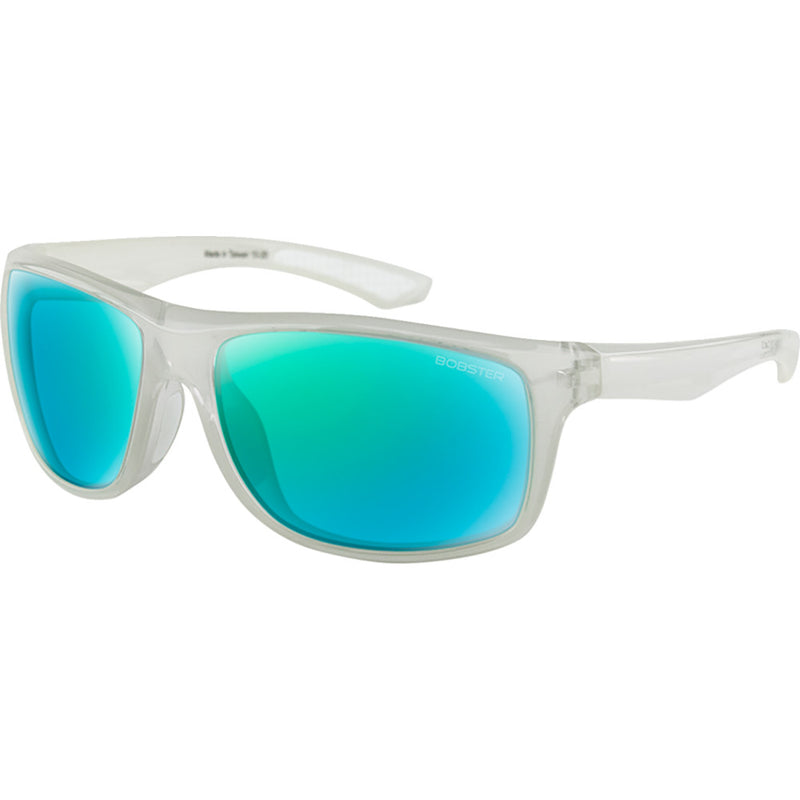 BOBSTER Luna Sunglasses - Gloss Crystal Pearl - Light Blue Green Mirror Lens BLUN103
