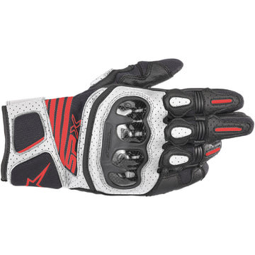 ALPINESTARS SPX AC V2 Gloves - Black/White/Fluo Red - Small 3567319-1231-S