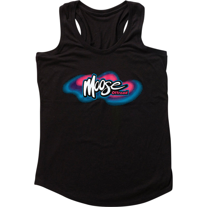 MOOSE OFFROAD Women's Retro Tank T-Shirt - Black - Large 3031-4030