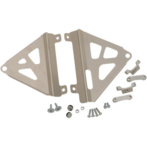 Works Connection Radiator Brace Set - Silver - Honda 18-709