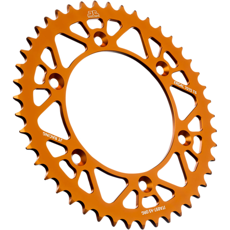 JT SPROCKETS Rear Sprocket - Orange - 45-Tooth JTA897.45ORG by JT Rear Sprockets   Aluminum/Alloy