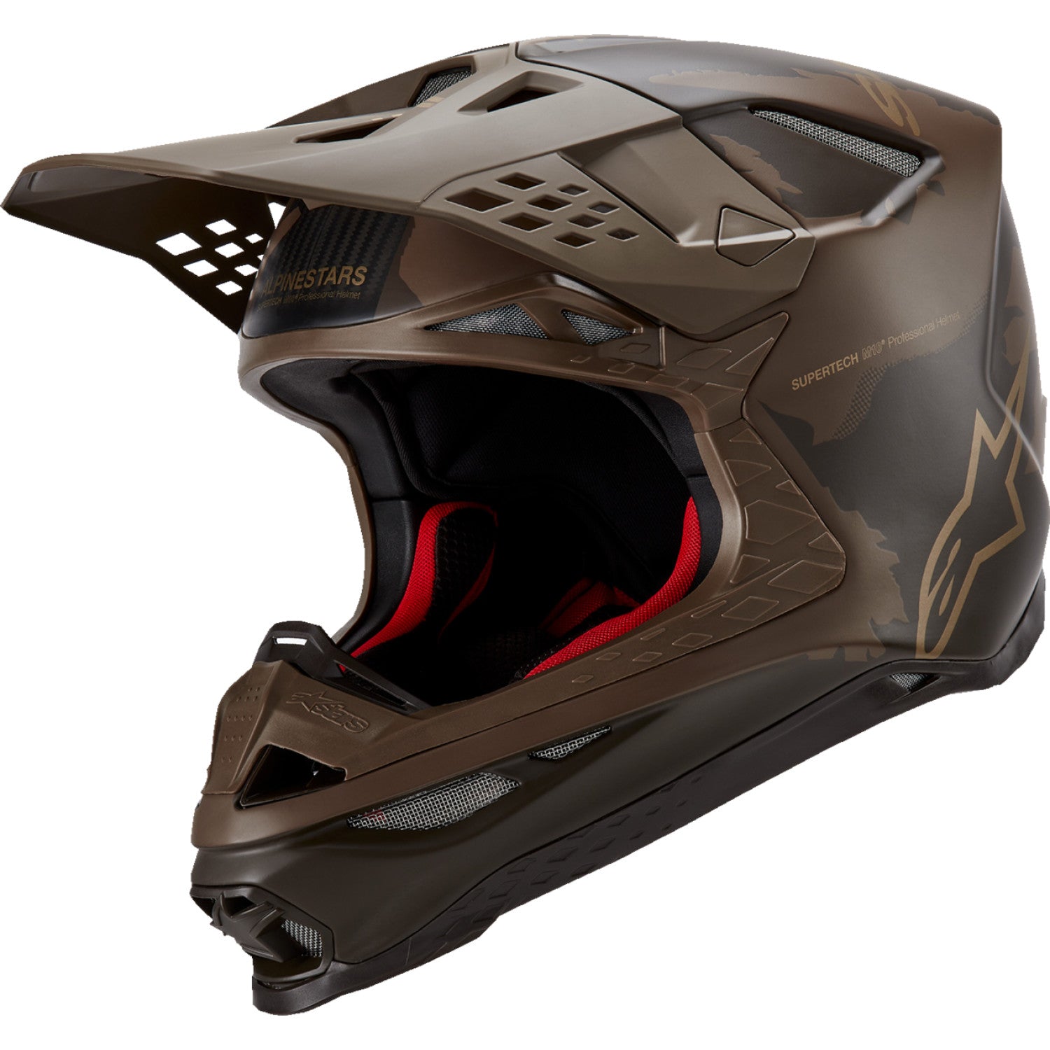 ALPINESTARS Supertech M10 Helmet - Squad - MIPS? - Dark Brown/Gold - XL 8302823-839-XL