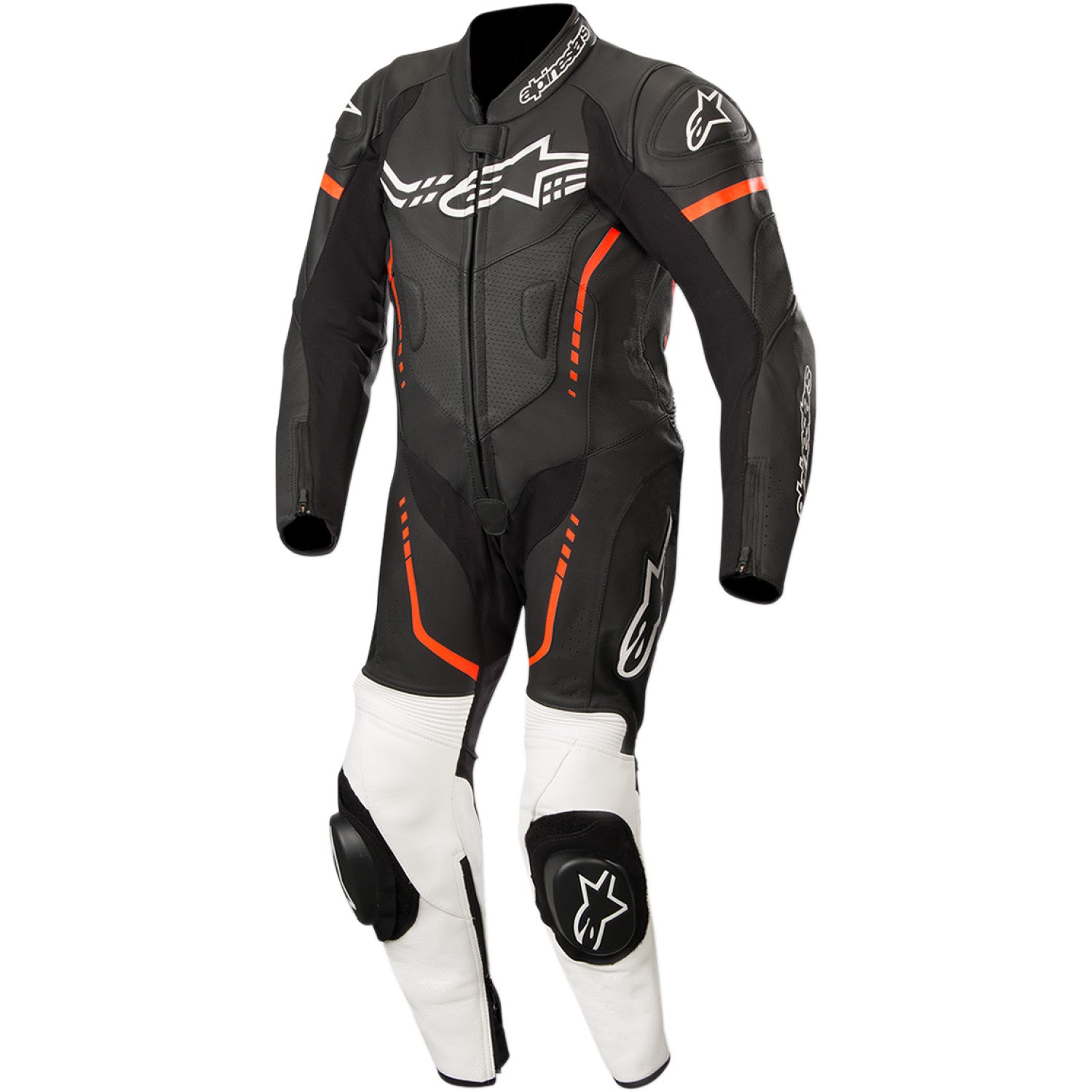 ALPINESTARS Youth GP Plus 1-Piece Leather Suit - Black/White/Red Fluorescent - US 24 / EU 130 31405181231130