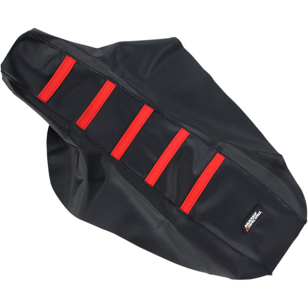 Moose Racing Ribbed Seat Cover - Black Cover/Red Ribs - Honda CR8096-331RT