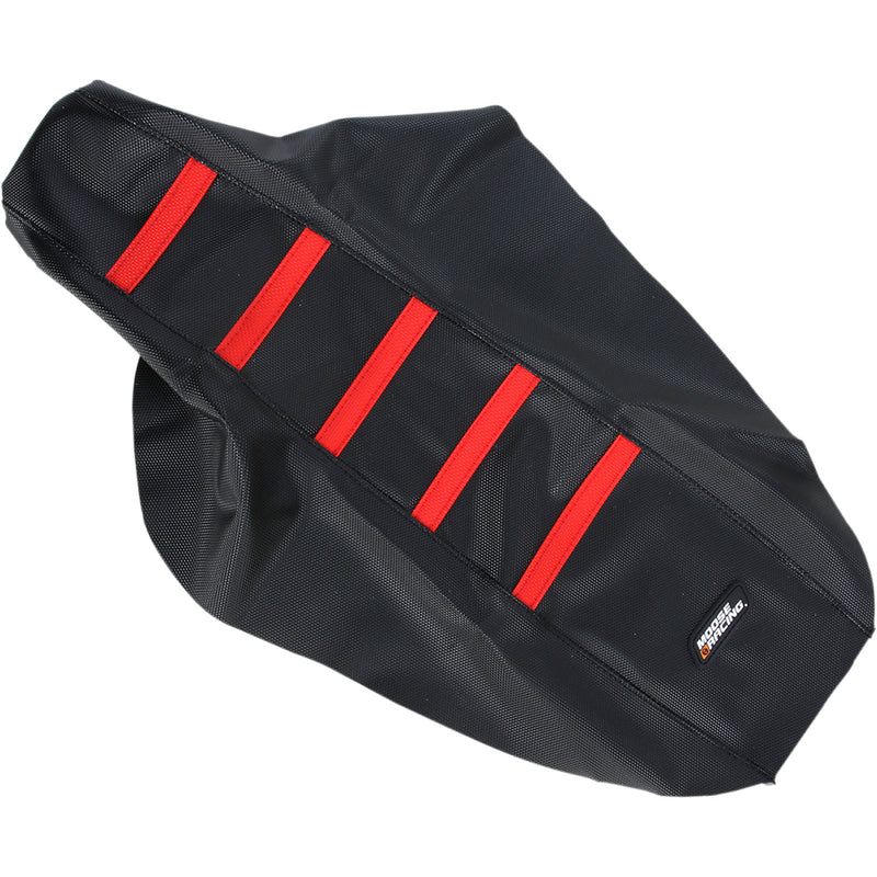 Moose Racing Ribbed Seat Cover - Black Cover/Red Ribs - Honda CR8096-331RT