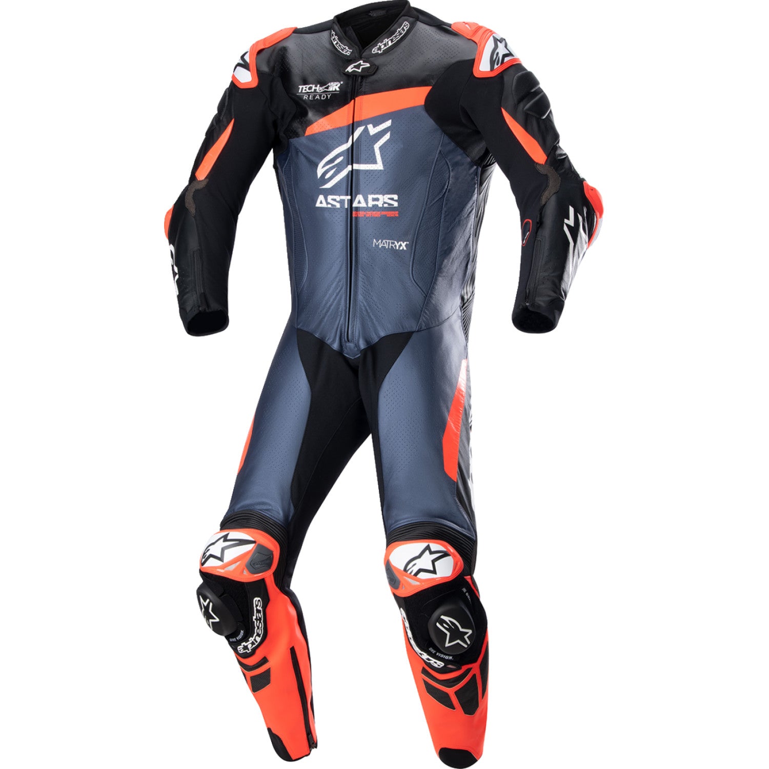 ALPINESTARS GP Plus v4 Leather Suit - Black/Red Fluo/Blue - US 38 / EU 48 3150523135748