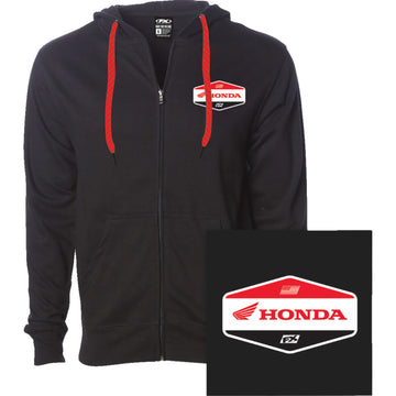 FACTORY EFFEX Honda Stadium Zip-Up Hoodie - Black - Large 27-88304