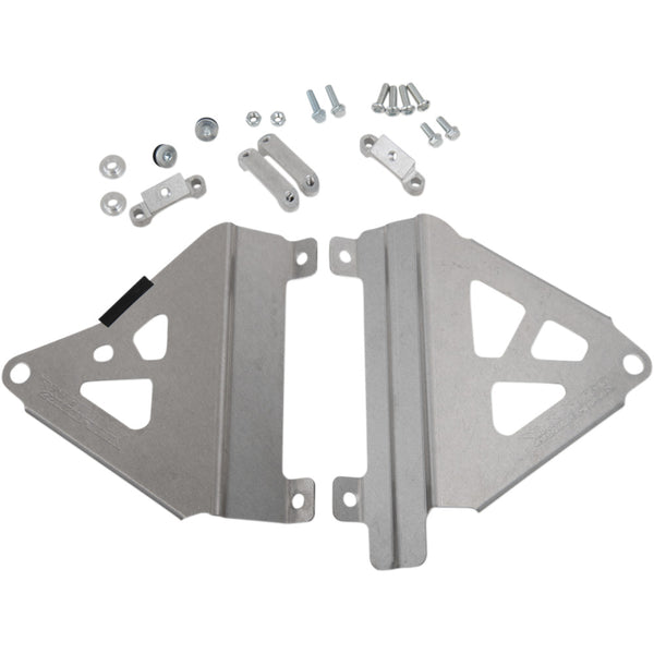 Works Connection Radiator Brace Set - Silver - Honda 18-719