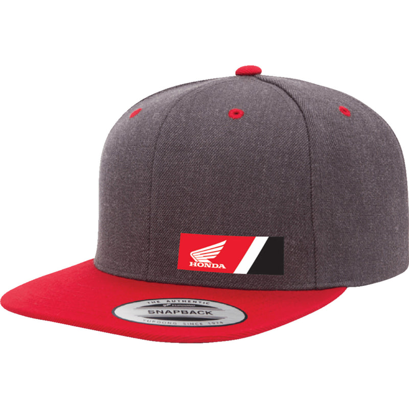 FACTORY EFFEX Honda Wedge Snapback Hat - Heather Gray/Red 27-86300