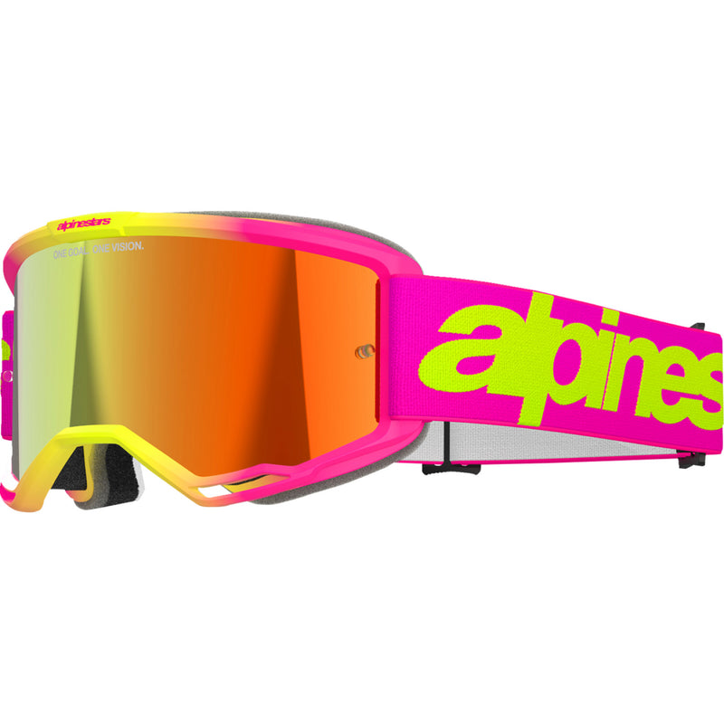 Alpinestars Vision 5 Goggle - Wordmark - Pink/Yellow Fluo - Red Mirror 5102425-3085 | Goggles 