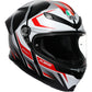 AGV K6 S Helmet - Karve - Matte Black/White/Red - Large 2118395002-025-L | Street Full Face Adult Helmet