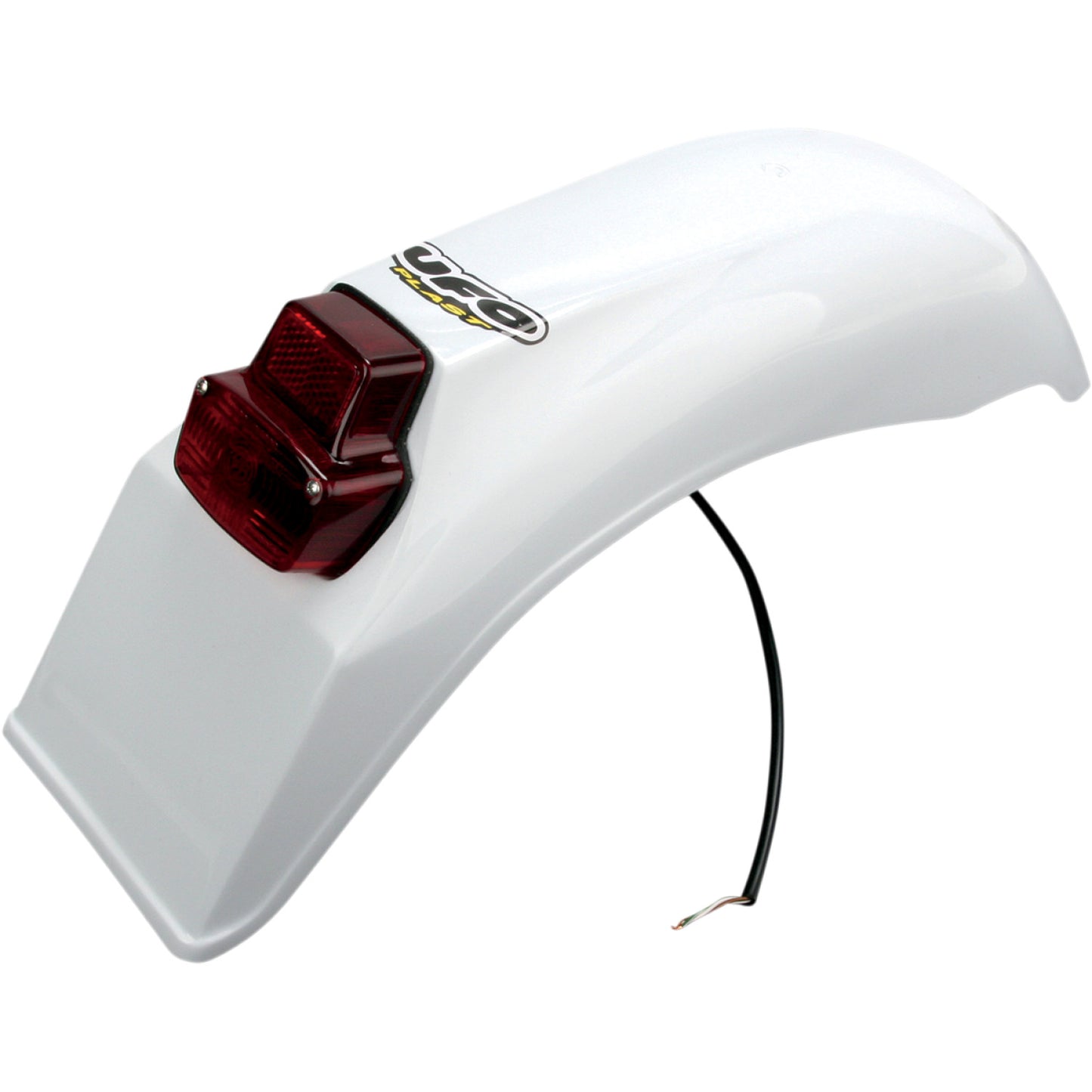 UFO Universal Enduro Rear Fender with Tail/Brake Light - White ME08026W