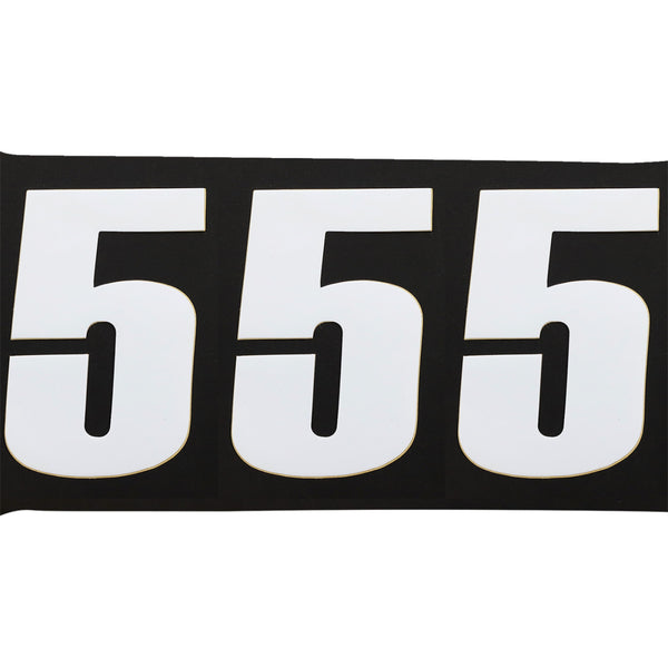 Moose Racing Race Number 5 - White - 4.5