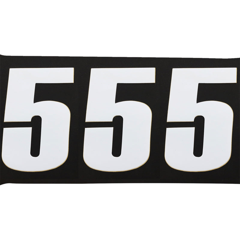 Moose Racing Race Number 5 - White - 4.5" 80005