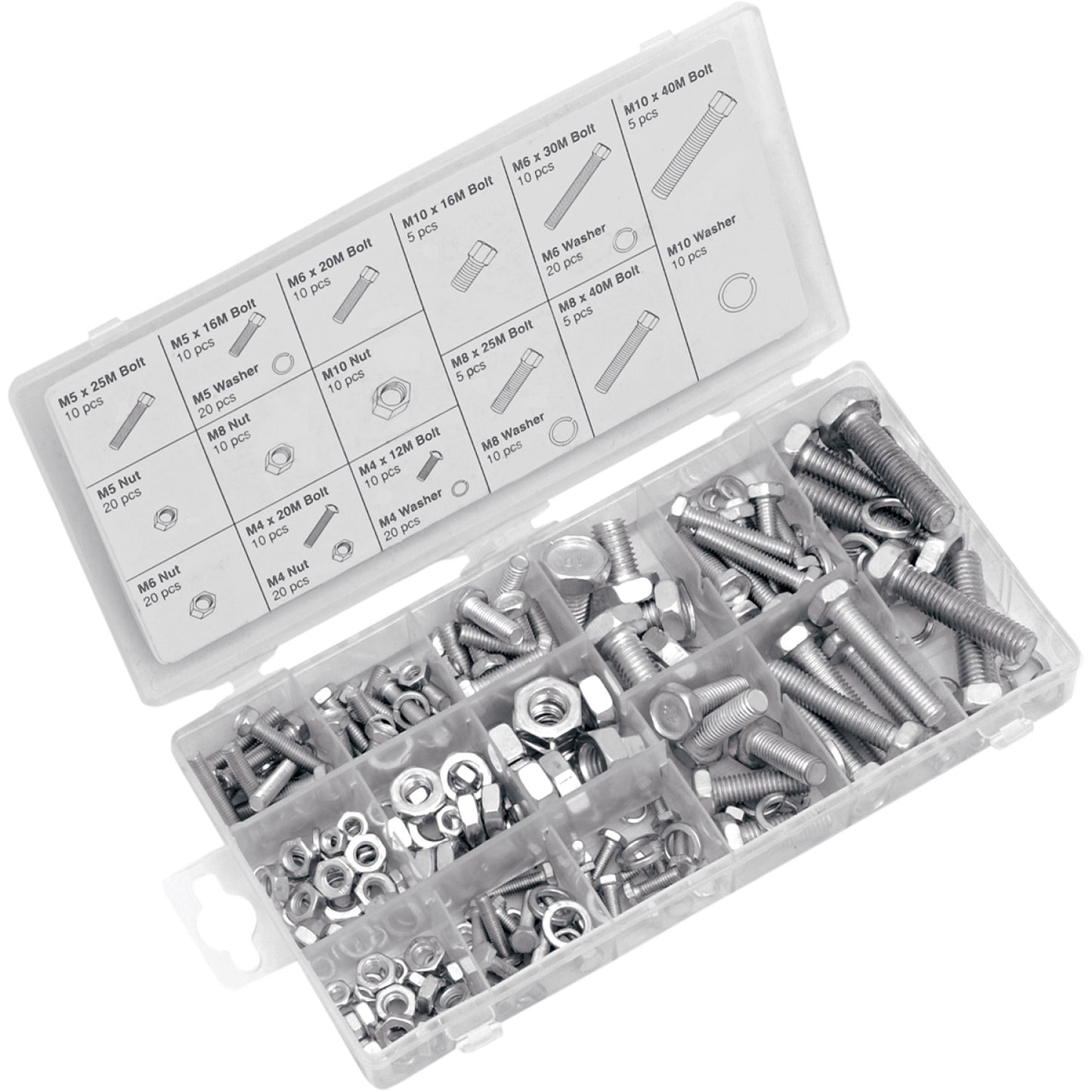 Performance Tool Metric Nut/Bolt Assortment 240-Piece W5334