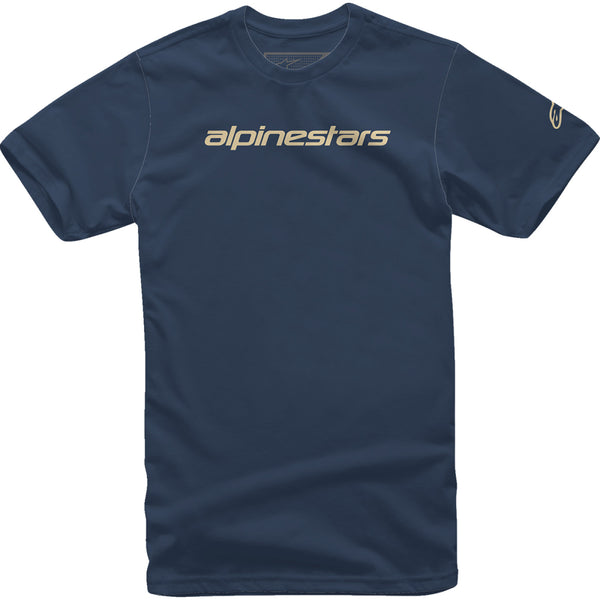Alpinestars Linear Wordmark T-Shirt - Navy/Stone - XL 1212720207128XL