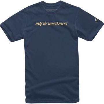 ALPINESTARS Linear Wordmark T-Shirt - Navy/Stone - Large 1212720207128L