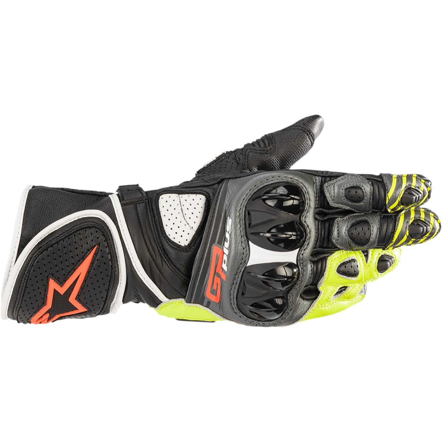 ALPINESTARS GP Plus R v2 Gloves - Metallic Gray/Black/Fluo Yellow/Fluo Red - Small 3556520-9135-S