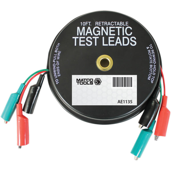 Lang Tools Test Leads - Electrical System - Retractable/Magnetic - 10' 1135