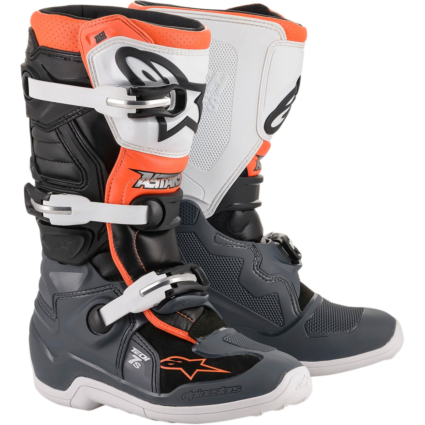 ALPINESTARS Tech 7S Boot - Black/Gray/White/Orange Fluorescent - US 2 2015017-1124-2