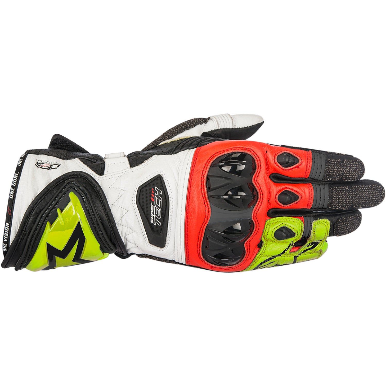 ALPINESTARS Supertech Gloves - Black/Fluo Yellow/Red - Medium 3556017-1536-M