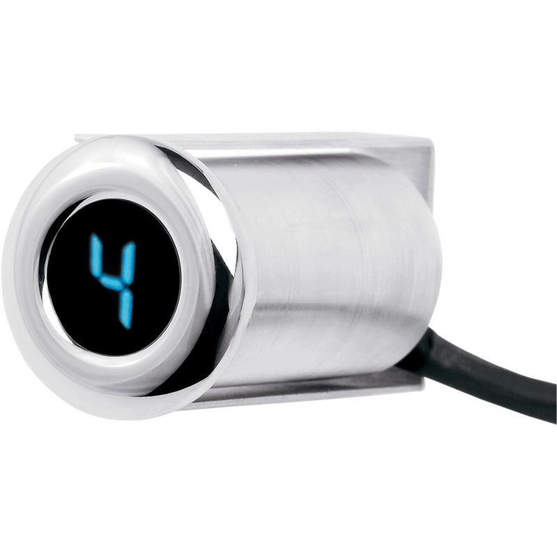Dakota Digital Auto Programming Gear Indicator - Fairing Flush Mount - Chrome - Blue Display PGR-1000-F