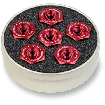 DRIVEN RACING Aluminum Sprocket Nuts - Red - M10 x 1.0 DSN6RD
