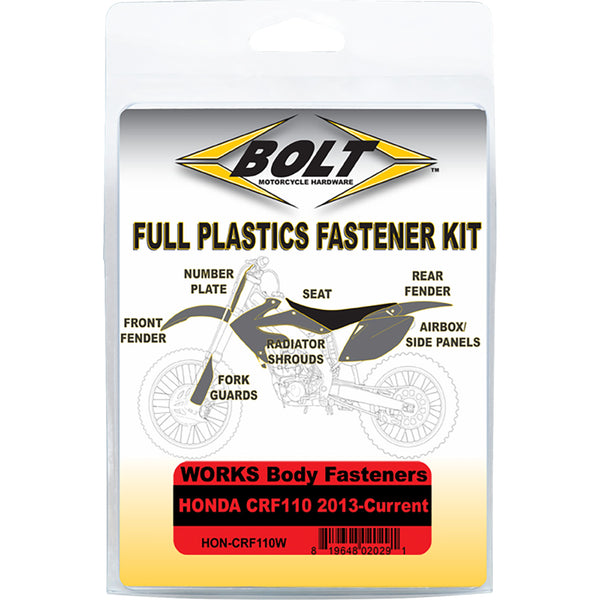 BOLT Body Work Fastener Kit - Honda HON-CRF110W