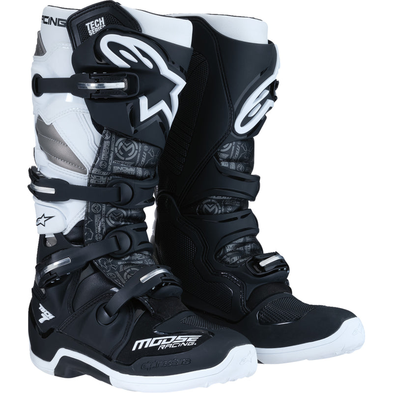 Moose Racing Tech 7 Boots - Black/White/Gray - US 10 0212024-153-10