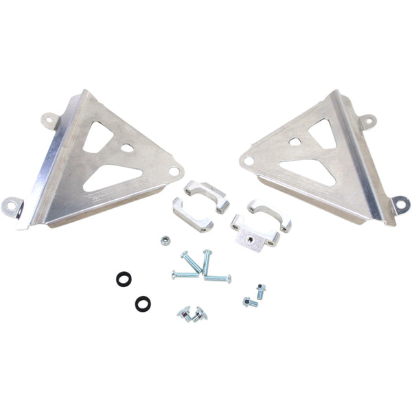 Works Connection Radiator Brace Set - Silver - Honda 18-776