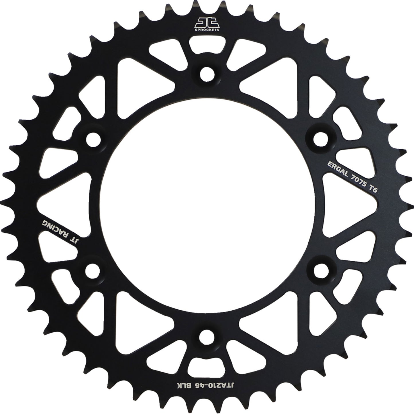 JT SPROCKETS Rear Sprocket - Black - 46 Tooth JTA210.46BLK by JT Rear Sprockets   Aluminum/Alloy