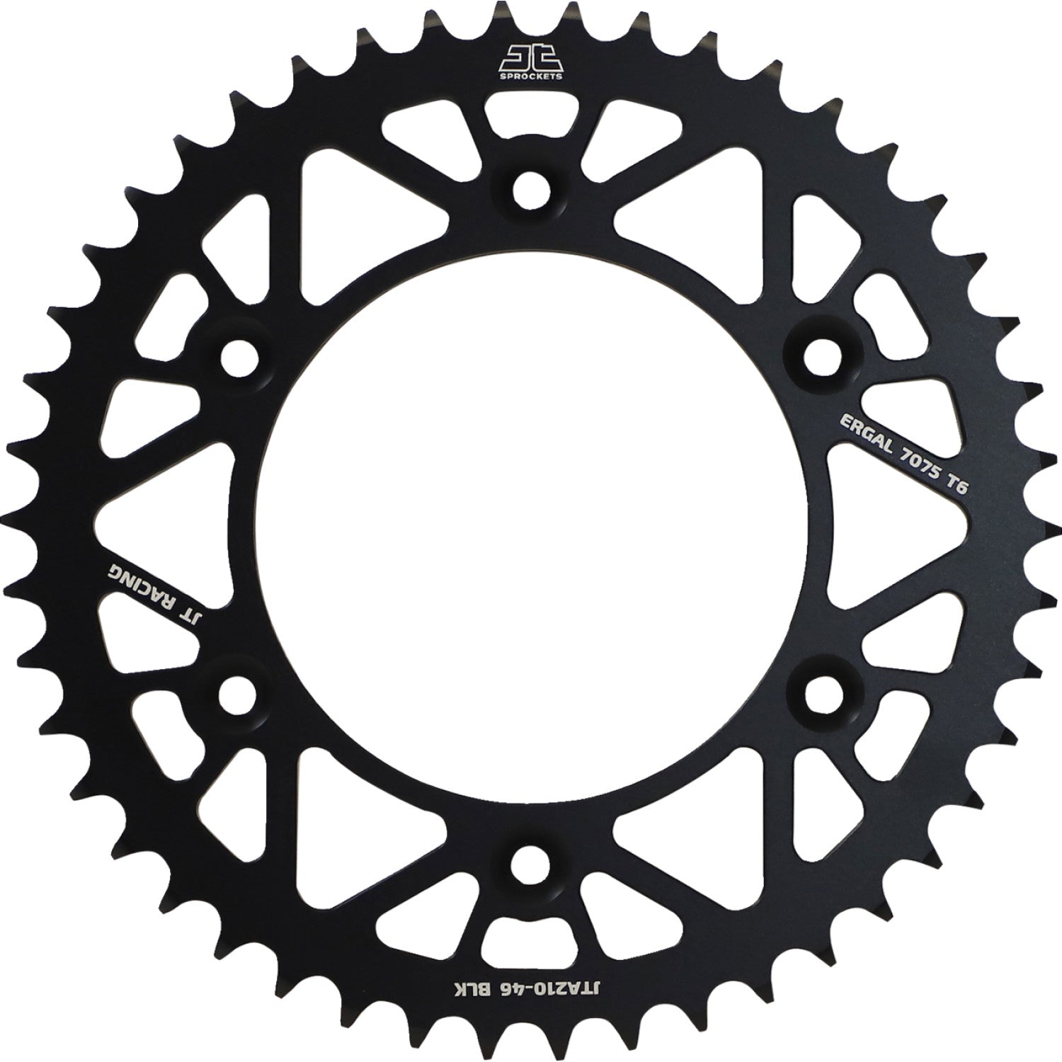 JT SPROCKETS Rear Sprocket - Black - 46 Tooth JTA210.46BLK by JT Rear Sprockets   Aluminum/Alloy