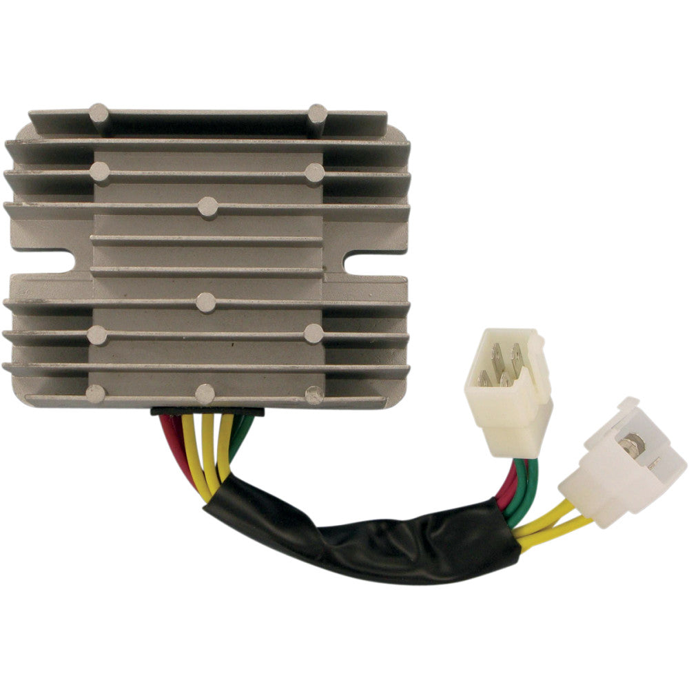 RICKS REGULATOR  RECTIFIER
Rectangular metal component with wiring on a white background