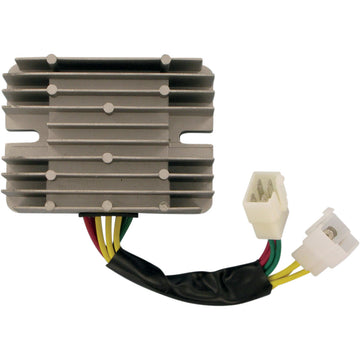 RICKS REGULATOR  RECTIFIER
Rectangular metal component with wiring on a white background